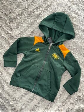 2T Edkimos adidas Green & Gold Hooded Zip-Up Jacket